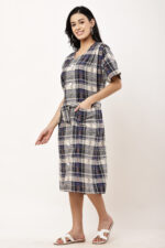 Megha Full front Open Dress for Women | 100% Cotton Half - Sleeve | - Image 5