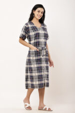 Megha Full front Open Dress for Women | 100% Cotton Half - Sleeve | - Image 7