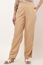 Zye No Bend Sand Khaki Pant For Women - Image 6