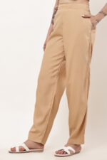 Zye No Bend Sand Khaki Pant For Women - Image 5